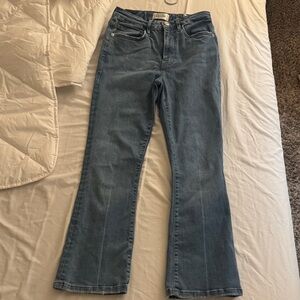 Frame Women’s Le Crop Mini Boot Denim Light Blue Flare Jeans size 27